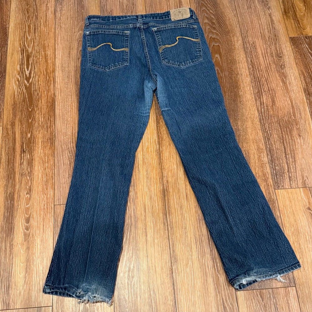 US Polo Assn Womens Size 16 Dark Wash Straight Leg Denim Jeans Distressed